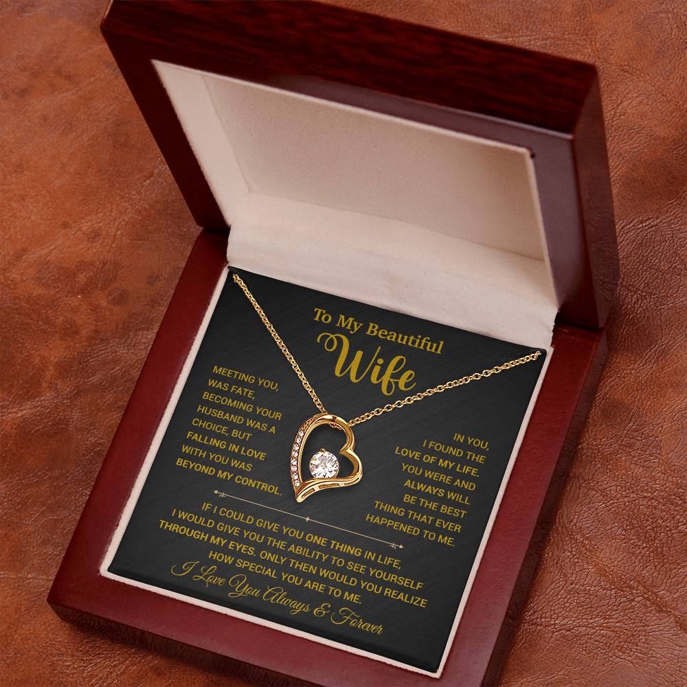 To My Wife Necklace, Wife Gift From Husband, Wife Husband Necklace, Christmas Gift 20_9_Gold