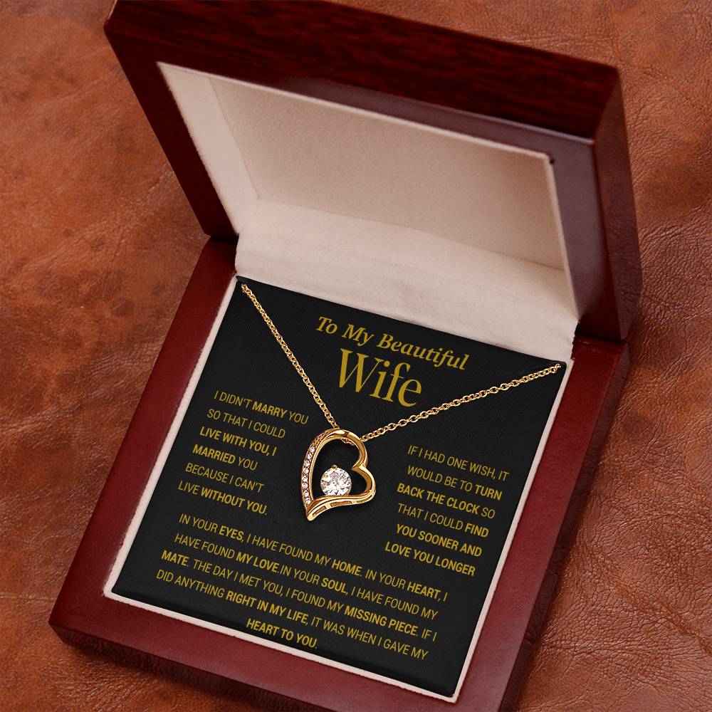 To My Wife Necklace, Gift For Wife, Anniversary Gift For Wife, Christmas Gift 27_11_Gold