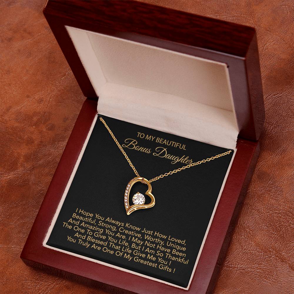To My Bonus Daughter Necklace, Bonus Daughter Gifts From Stepdad, Step Daughter Gifts
