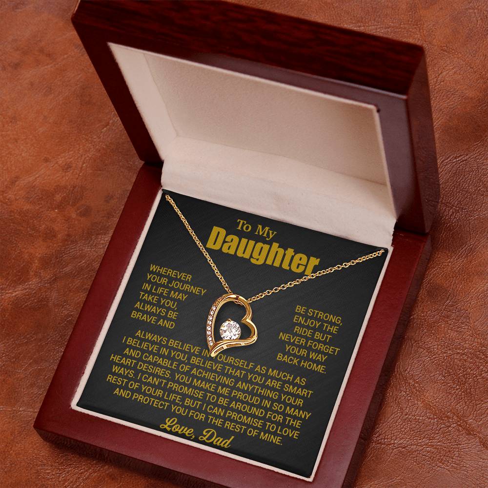 To My Daughter Necklace, Daughter Father Necklace, Daughter Gift From Dad 31_7_Gold