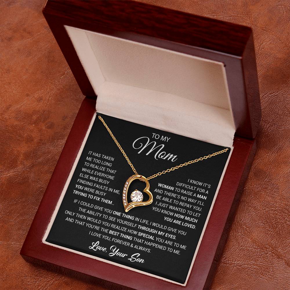 To My Mom Necklace, Mama, Gift From Son For Birthday, Mother 's Day Gift 26_2_Black