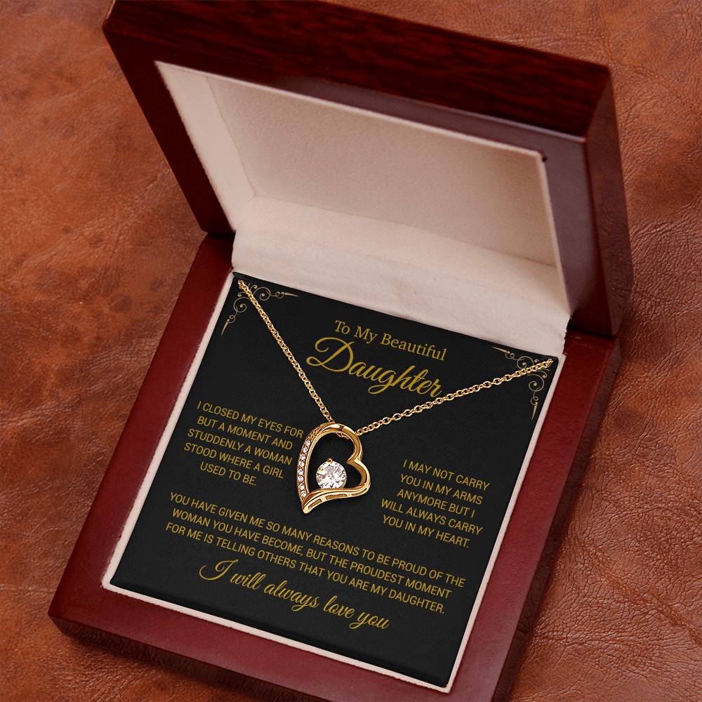 To My Daughter Necklace, Gift for Daughter from Dad, Daughter Father Necklace 29_11_Gold