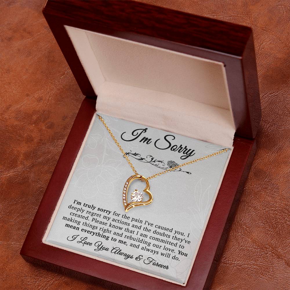 I'm Sorry Necklace For Wife, Apology Gift For Her, Forgiveness Gift