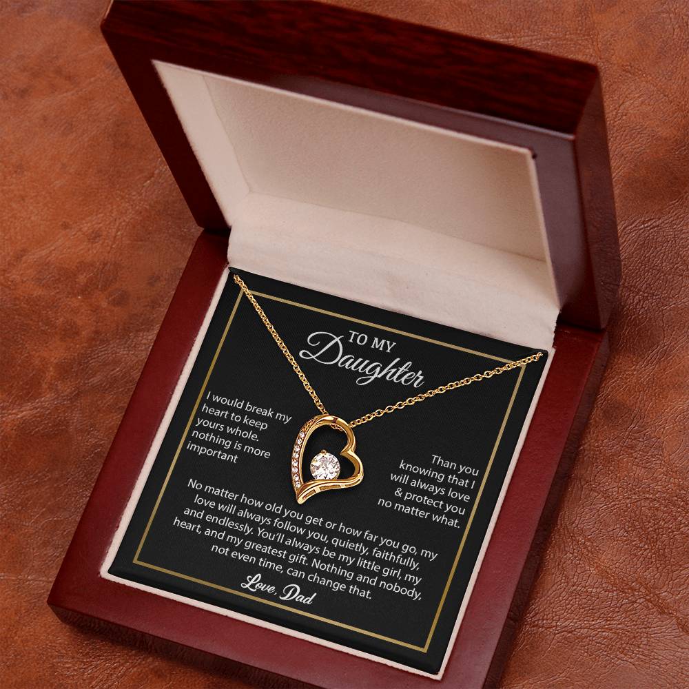 To My Daughter Necklace, Gift for Daughter from Dad, Father Daughter Necklace 4_6_Black