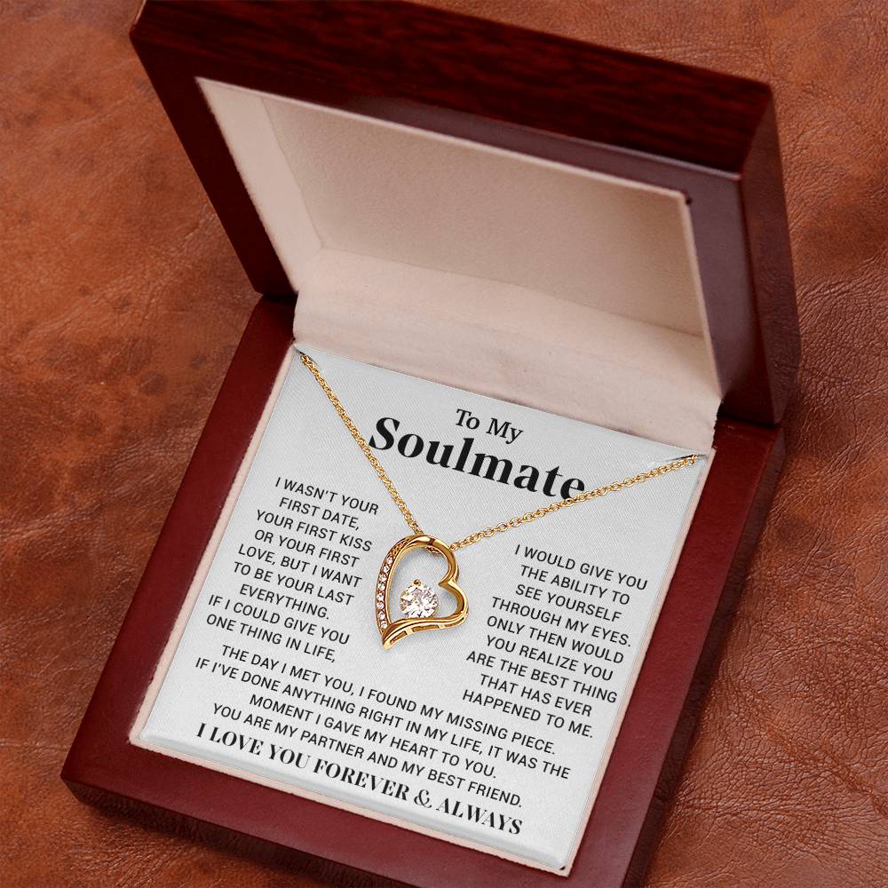 To My Soulmate Necklace, Gift for Wife Girlfriend Fiancée, Anniversary Necklace