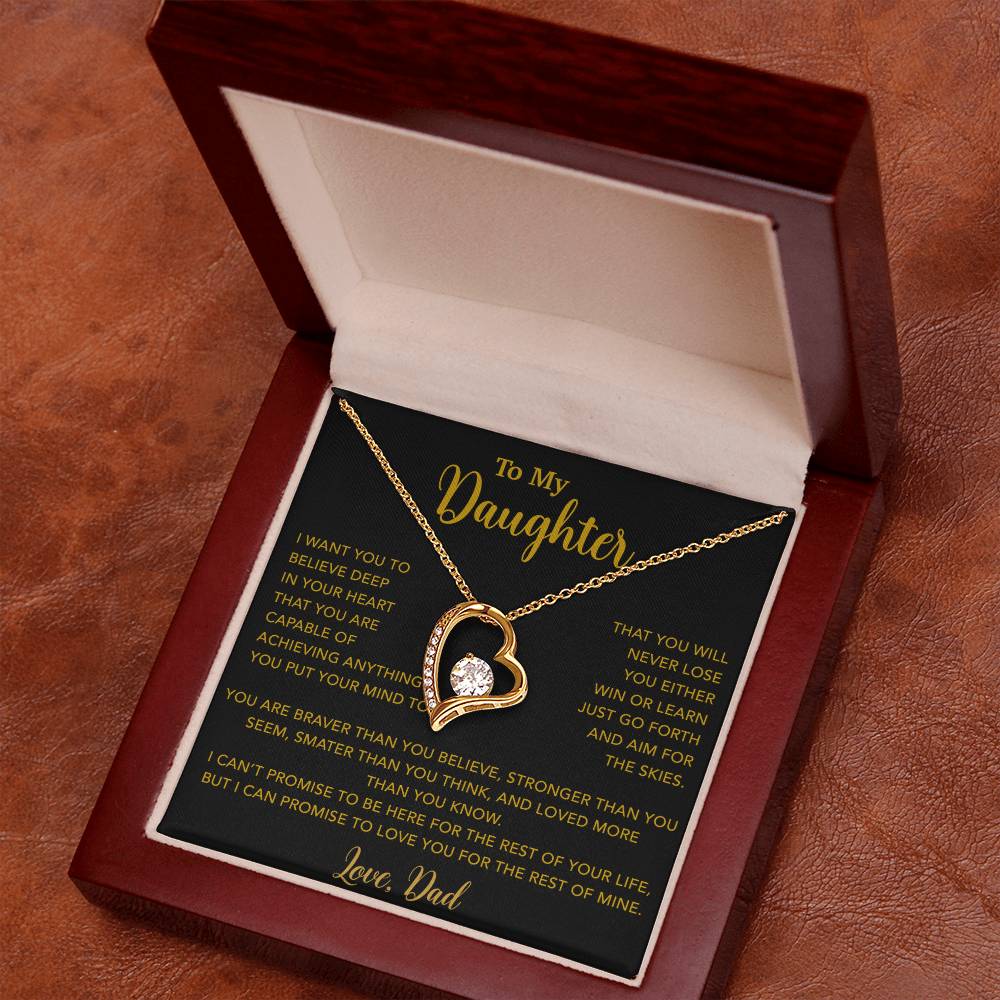 To My Daughter Necklace, Gift for Daughter from Dad, Father Daughter Necklace 18_5_Gold
