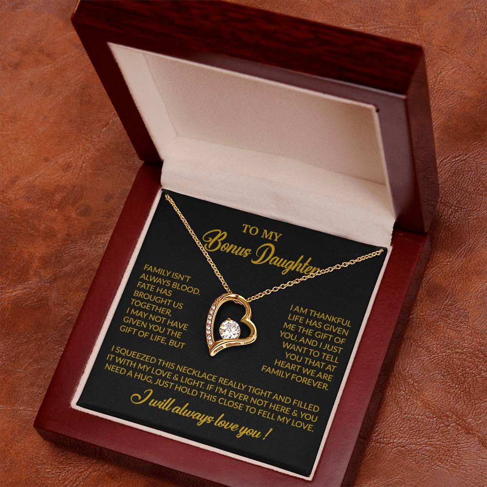 To My Bonus Daughter Necklace, Gift for Bonus Daughter, Step Daughter Birthday 7_11_Gold