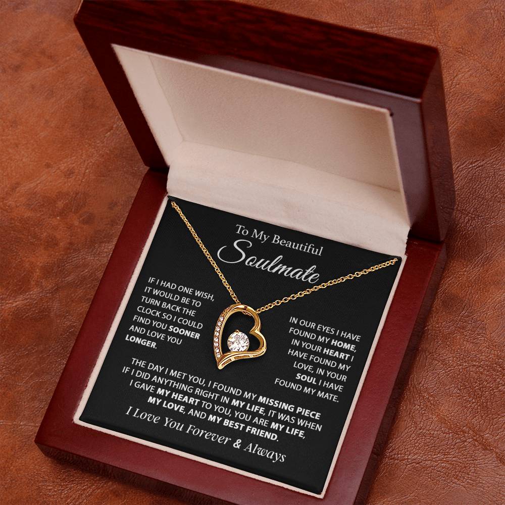 To My Soulmate Necklace, Gift For Girlfriend Wife, Birthday Gifts Christmas Gifts 11_11_Black
