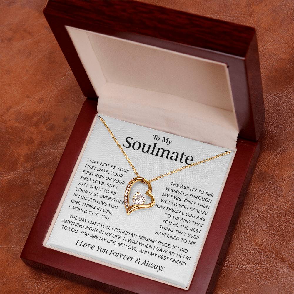 To My Soulmate Necklace, Anniversary Gift for Her, Birthday Christmas Gift for Girlfriend