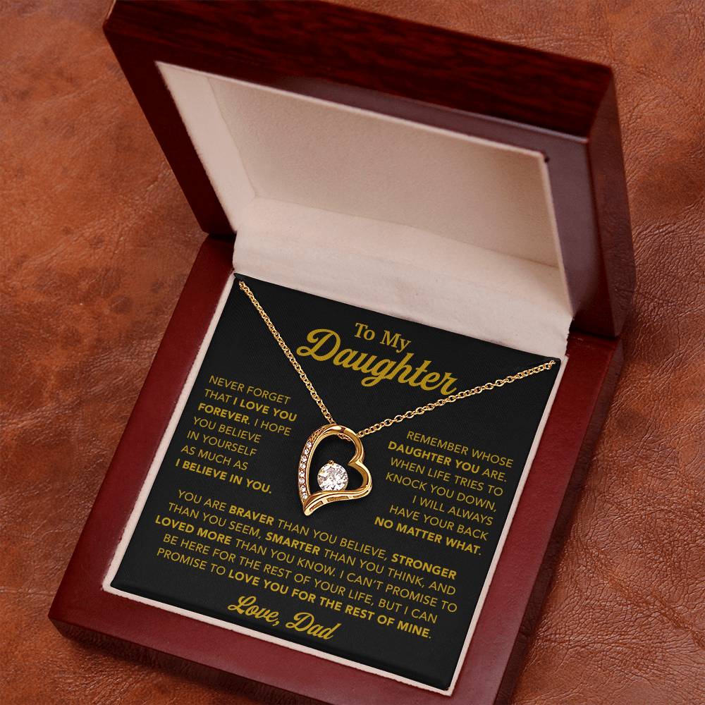 To My Daughter Necklace, Gift for Daughter from Dad, Father Daughter Necklace 30_11_Gold