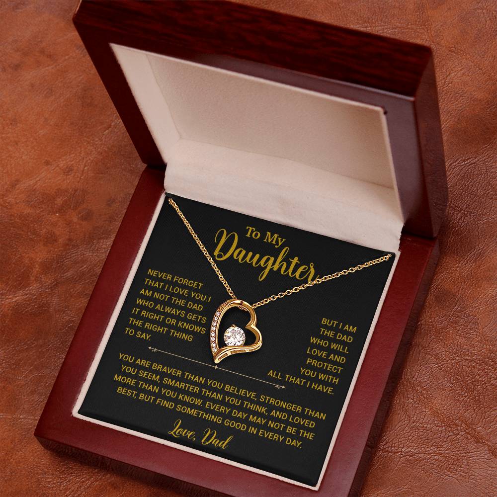 To My Daughter Necklace, Gift for Daughter from Dad, Father Daughter Necklace 2_6_Gold