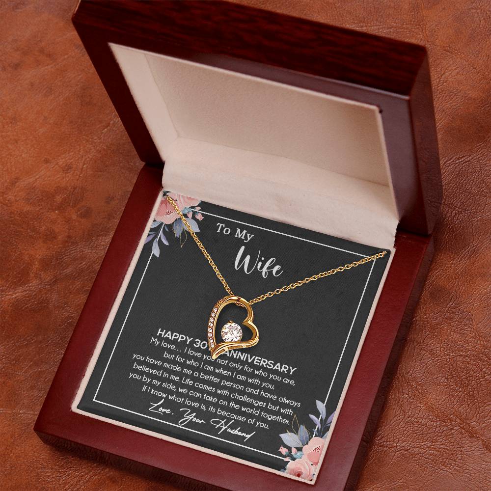 30th Anniversary Gift For Wife Necklace, 30 Year Anniversary, 30th Wedding Gift _Black