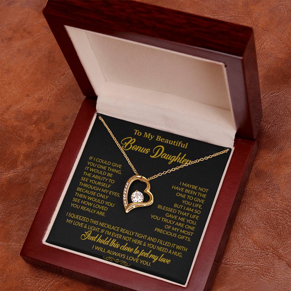To My Bonus Daughter Necklace, Gift for Bonus Daughter, Step Daughter Birthday 1_10_Gold