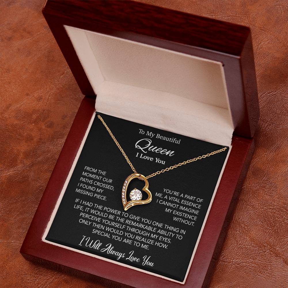 To My Queen Necklace, Anniversary Gift For Wife, Girlfriend Necklace, Birthday Gift For Wife