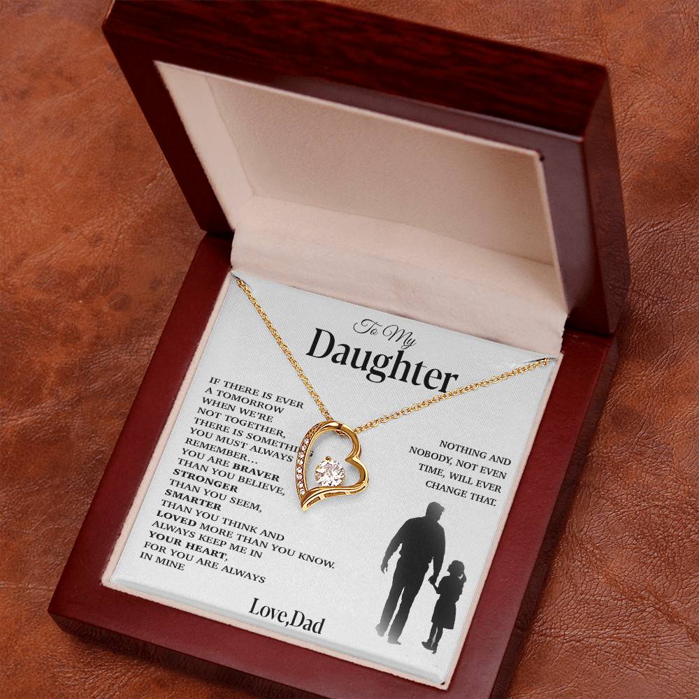To My Daughter Necklace, Gift for Daughter from Dad, Father Daughter Necklace 29_11_White