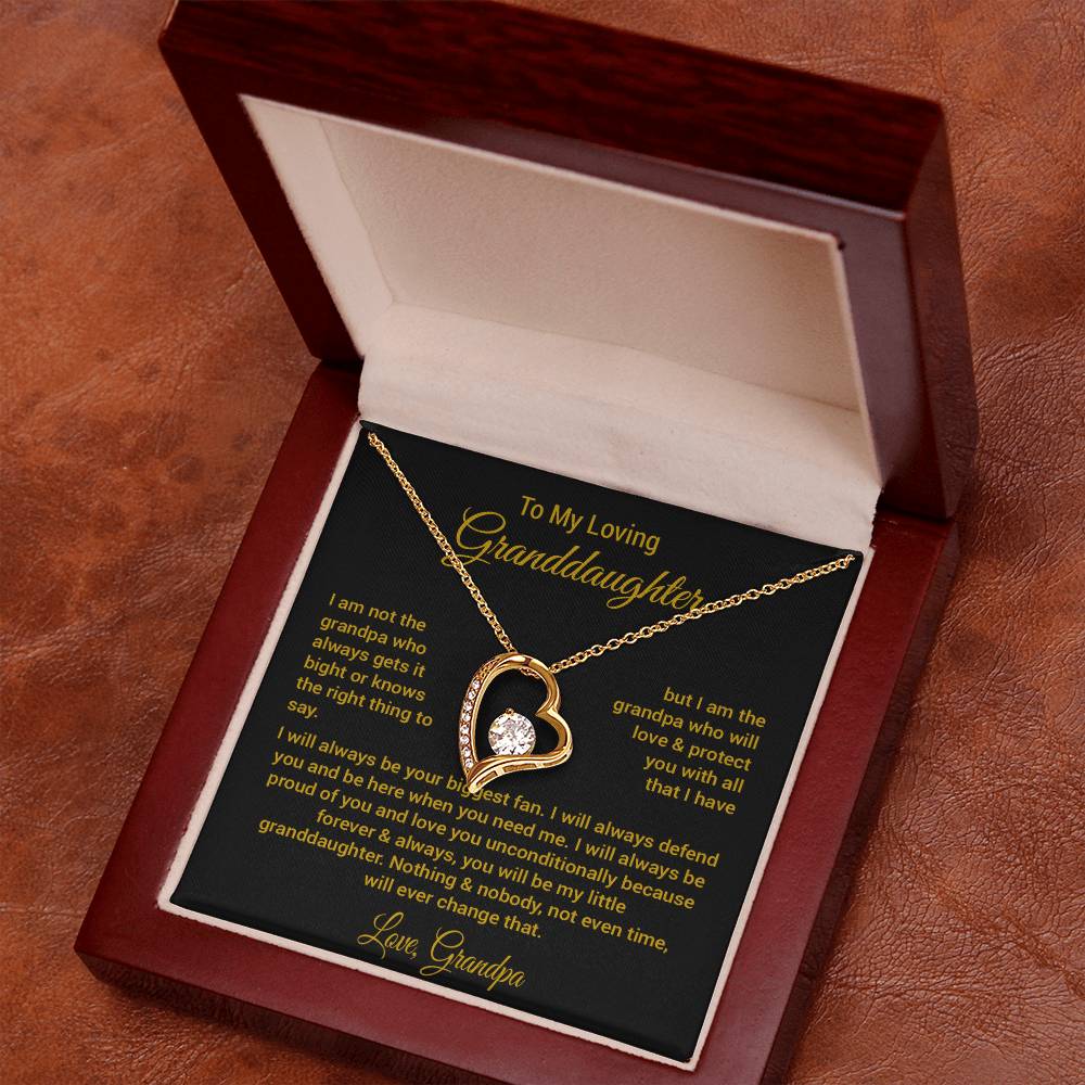 To My Granddaughter Necklace, Xmas Birthday Gift For Granddaughter from Grandpa 1_11_Gold