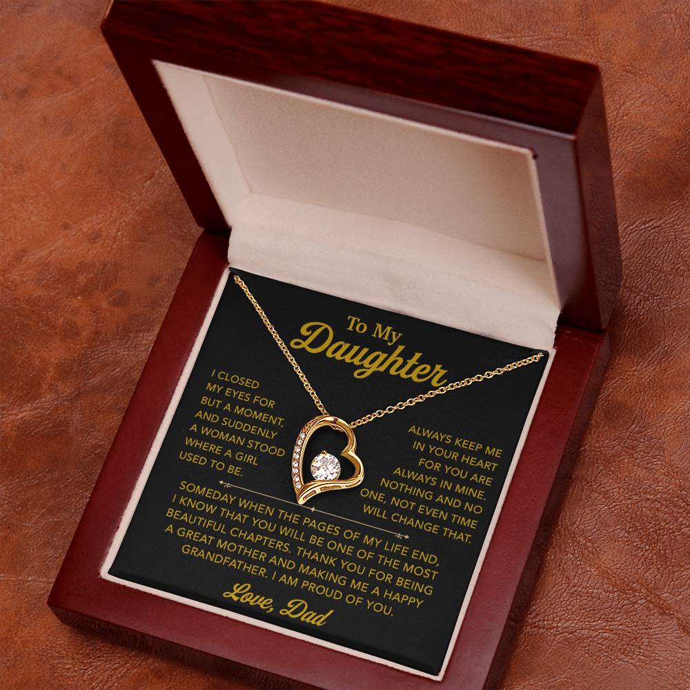 To My Daughter Necklace, Gift for Daughter from Dad, Father Daughter Necklace 26_12_Gold