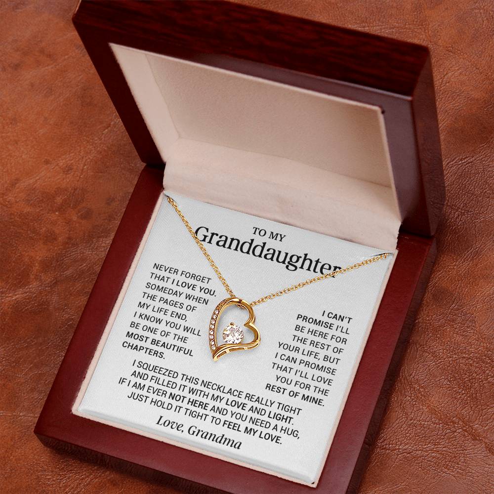 To My Granddaughter Love Grandma Heart Necklace Gift For Granddaughter Birthday