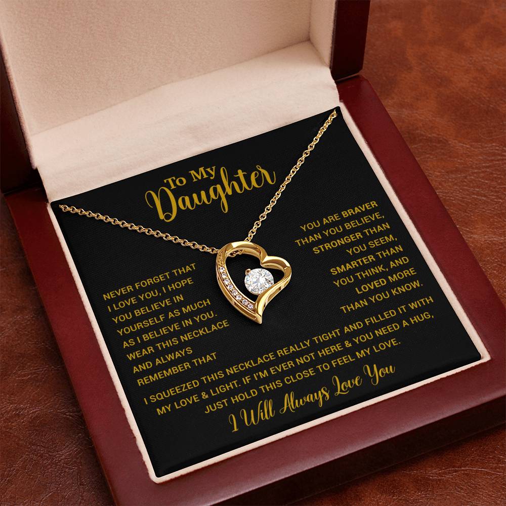 To My Daughter Necklace Gift for Daughter from Dad,Daughter Father Necklace 16_4_Gold