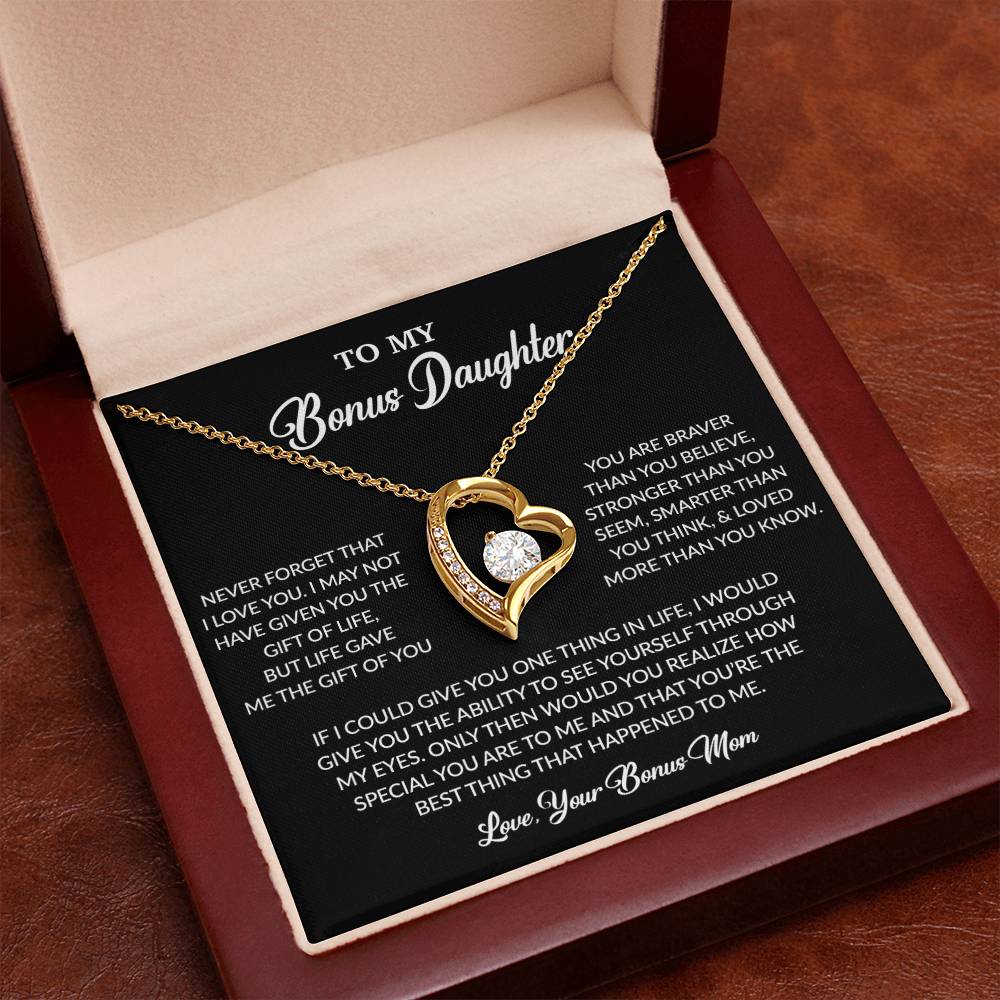 To My Bonus Daughter Necklace, Gift for Bonus Daughter, Step Daughter Birthday 5_6_Black