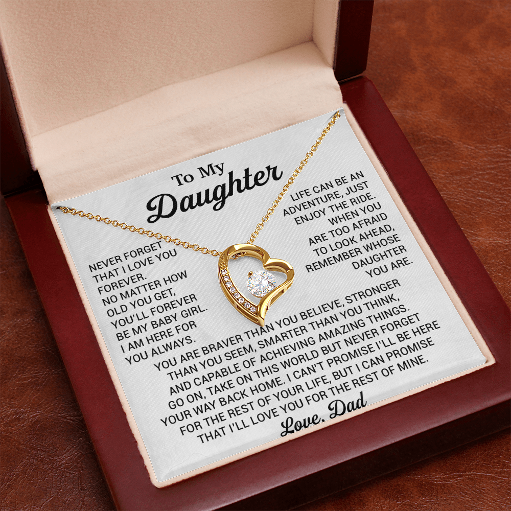 To My Daughter Necklace, Daughter Father Necklace, Daughter Gift From Dad 22_8_White