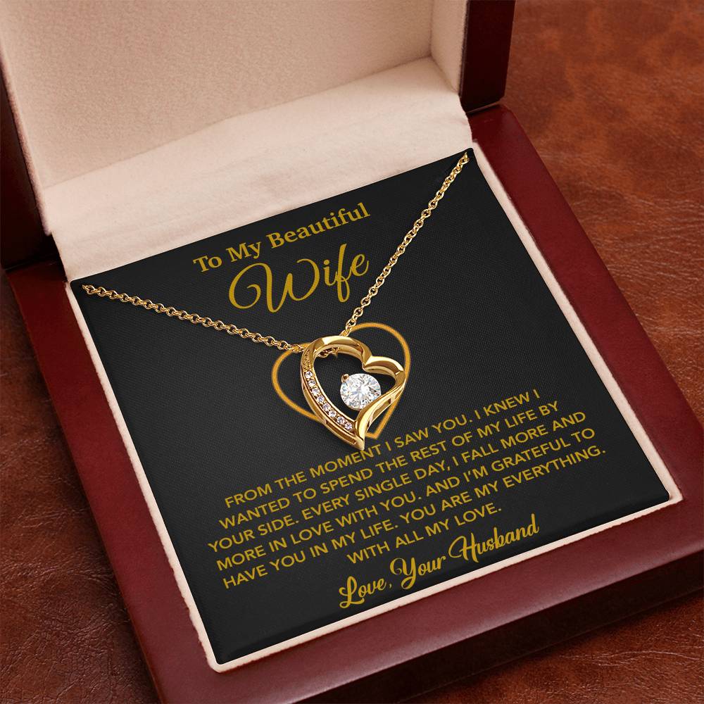 To My Wife Necklace, Gift For Wife, Anniversary Gift For Wife, Necklace For Wife 27_5_Gold