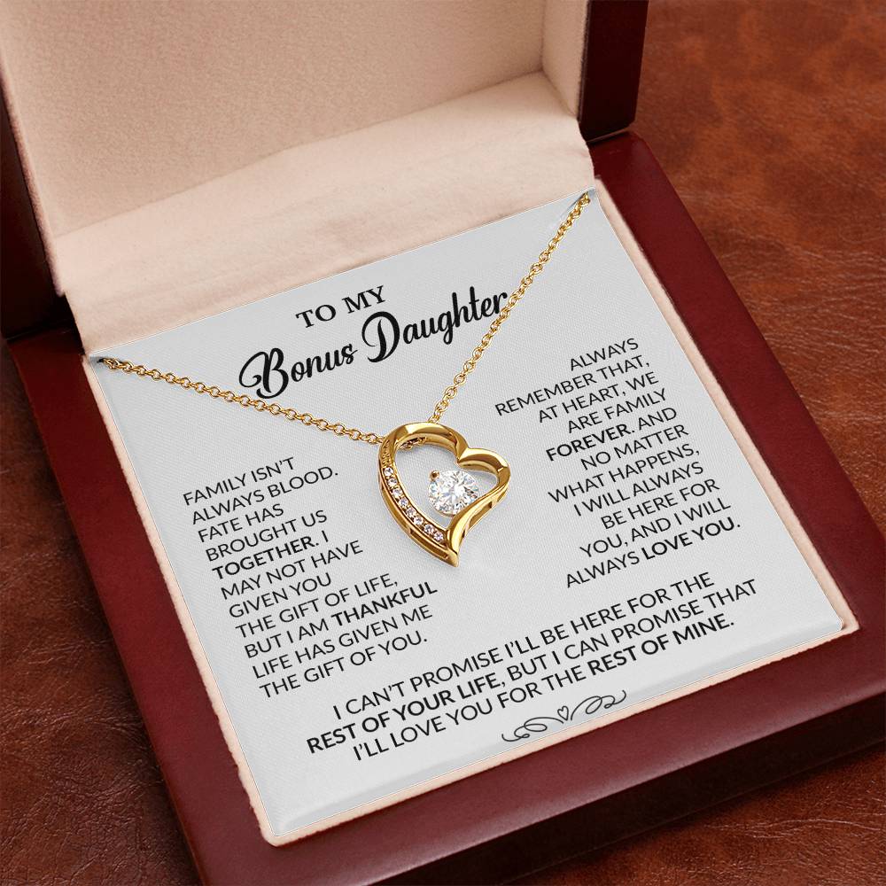 To My Bonus Daughter Necklace, Gift for Bonus Daughter, Step Daughter Birthday 30_9_White