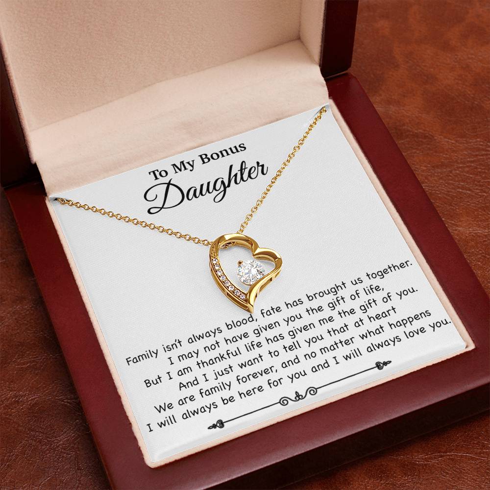 To My Bonus Daughter Necklace, Gift for Bonus Daughter, Step Daughter Birthday 2_11_White