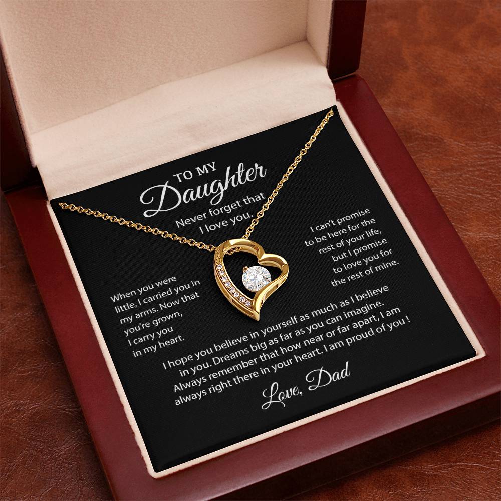 To My Daughter Necklace, Gift for Daughter from Dad, Father Daughter Necklace 10_6_Black
