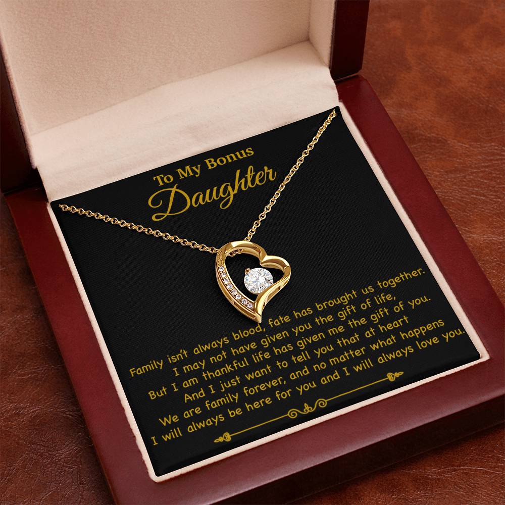 To My Bonus Daughter Necklace, Gift for Bonus Daughter, Step Daughter Birthday 2_11_Gold