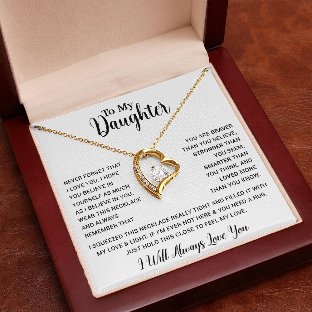 To My Daughter Necklace Gift for Daughter from Dad,Daughter Father Necklace 16_4_White