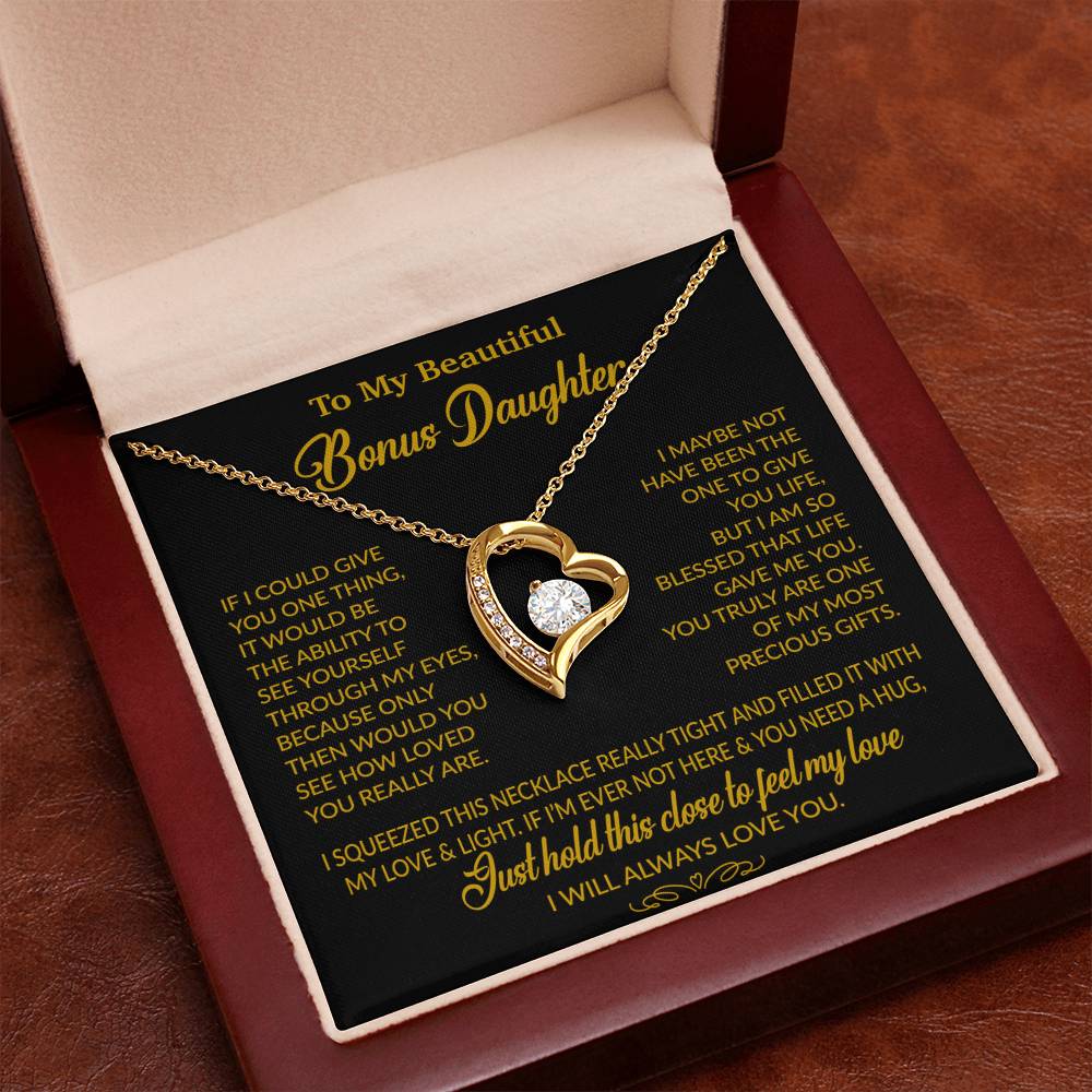 To My Bonus Daughter Necklace, Gift for Bonus Daughter, Step Daughter Birthday 1_10_Gold