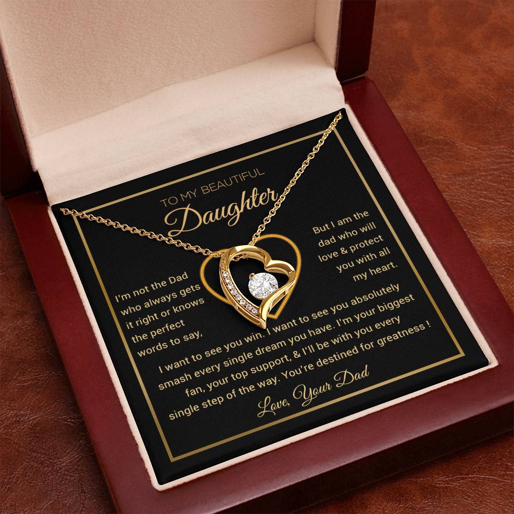 To My Daughter Necklace, Gift for Daughter from Dad, Father Daughter Necklace 9_6_Gold