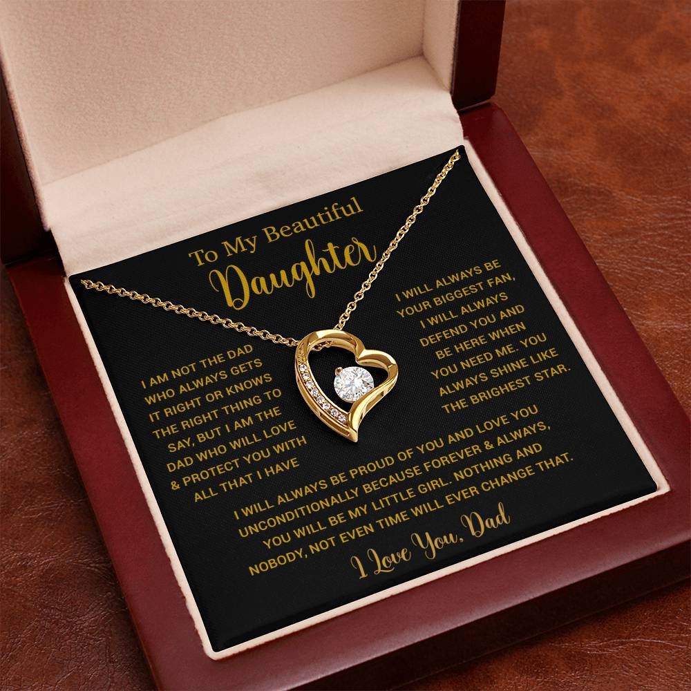 To My Daughter Necklace, Gift for Daughter from Dad, Father Daughter Necklace  6_5_Gold