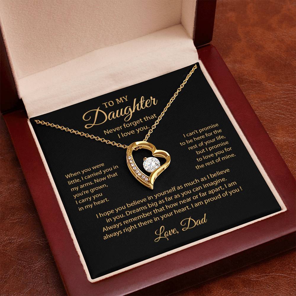 To My Daughter Necklace, Gift for Daughter from Dad, Father Daughter Necklace 9_6__1Gold