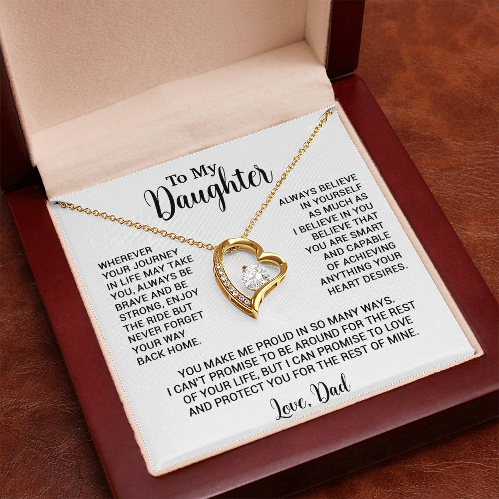 To My Daughter Necklace, Gift for Daughter from Dad, Father Daughter Necklace 3_6_White