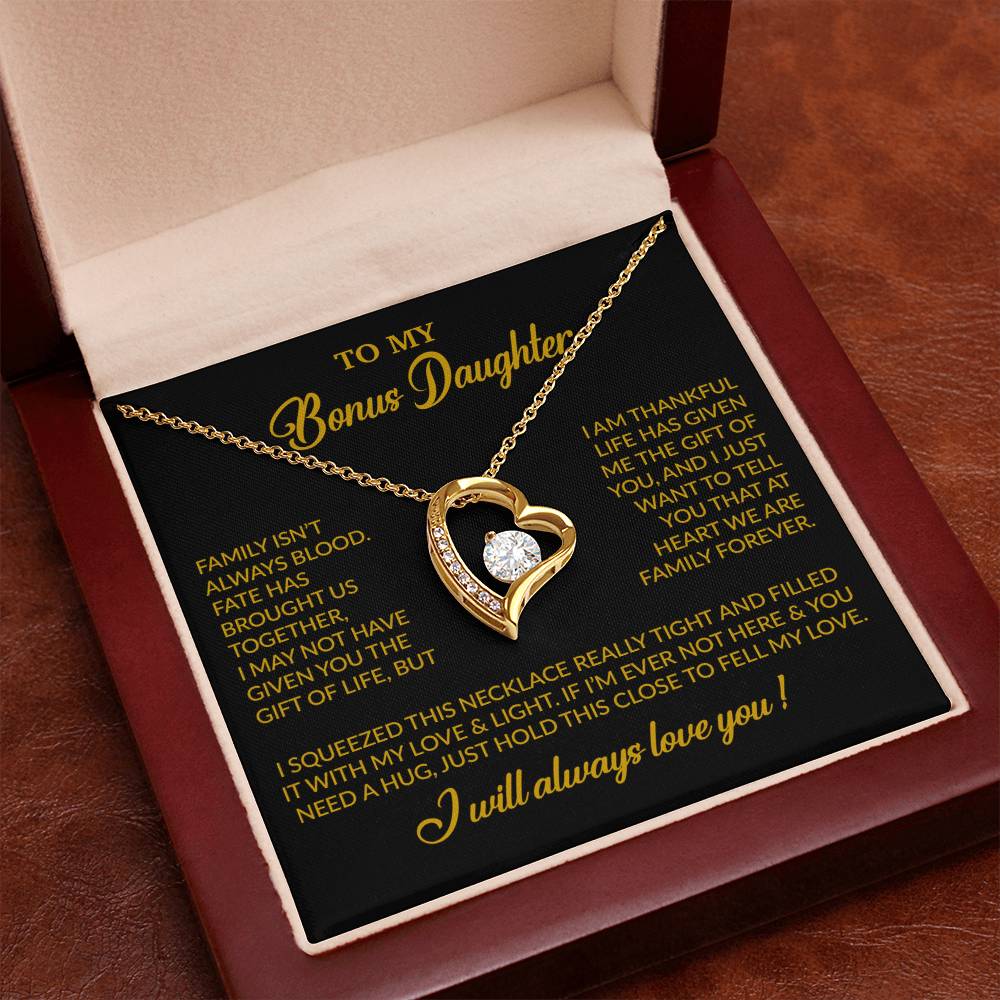 To My Bonus Daughter Necklace, Gift for Bonus Daughter, Step Daughter Birthday 7_11_Gold
