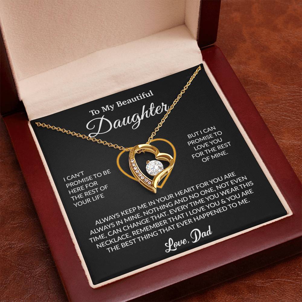 To My Daughter Necklace, Gift for Daughter from Dad, Father Daughter Necklace 6_6_Black