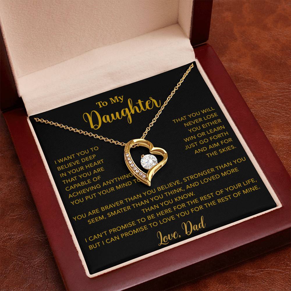 To My Daughter Necklace, Gift for Daughter from Dad, Father Daughter Necklace 18_5_Gold
