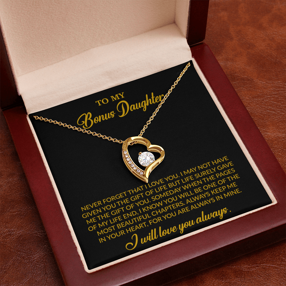 To My Bonus Daughter Necklace, Gift for Bonus Daughter, Step Daughter Birthday 4_10_Gold
