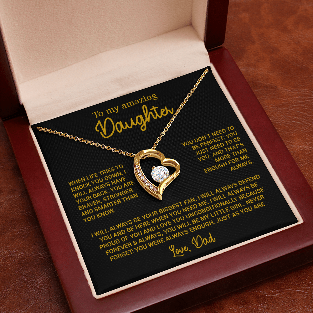 To My Amazing Daughter Necklace, Gift From Dad, Birthday Gift Father 8_10