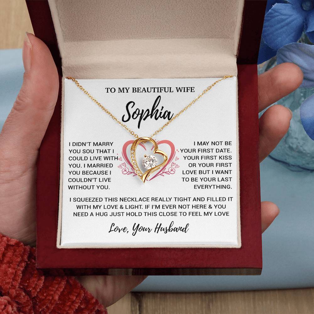 Custom To My Wife Necklace, Christmas Gifts For Women, Anniversary Gift For Wife