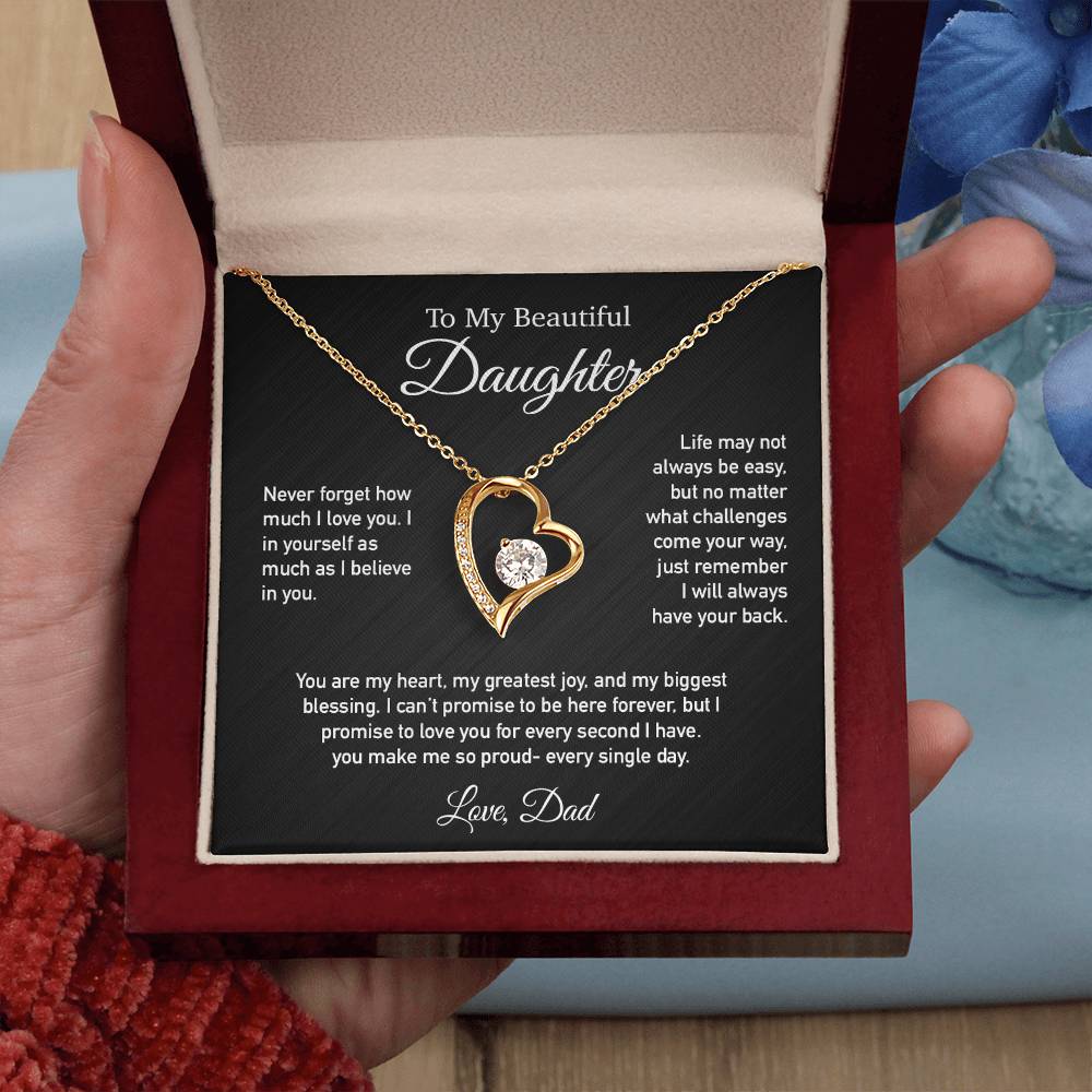 To My Daughter Necklace, Daughter Father Necklace, Daughter Gift From Dad 3_6_Black