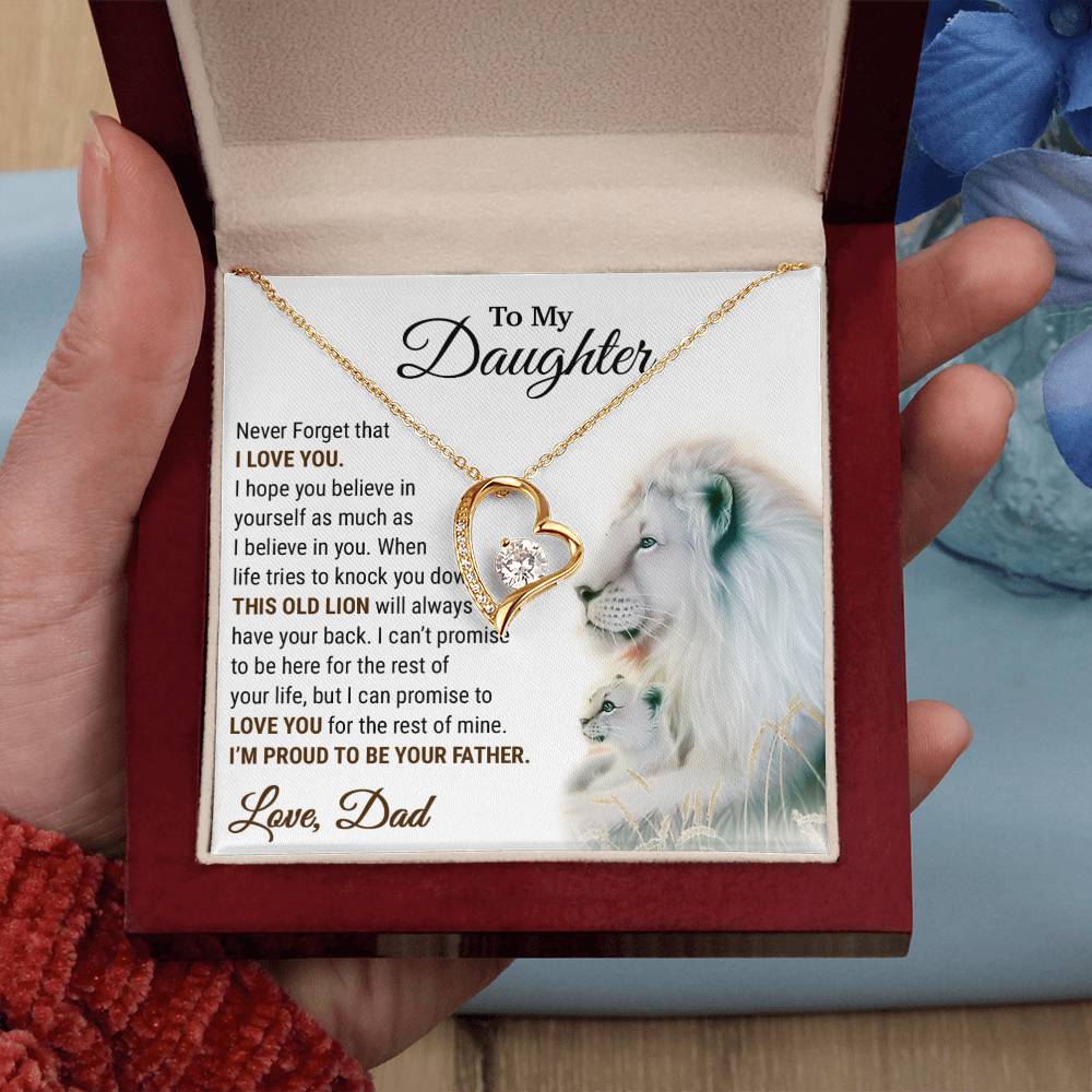 To My Daughter Necklace, Xmas Gift For Daughter From Dad, Daughter Father Lion