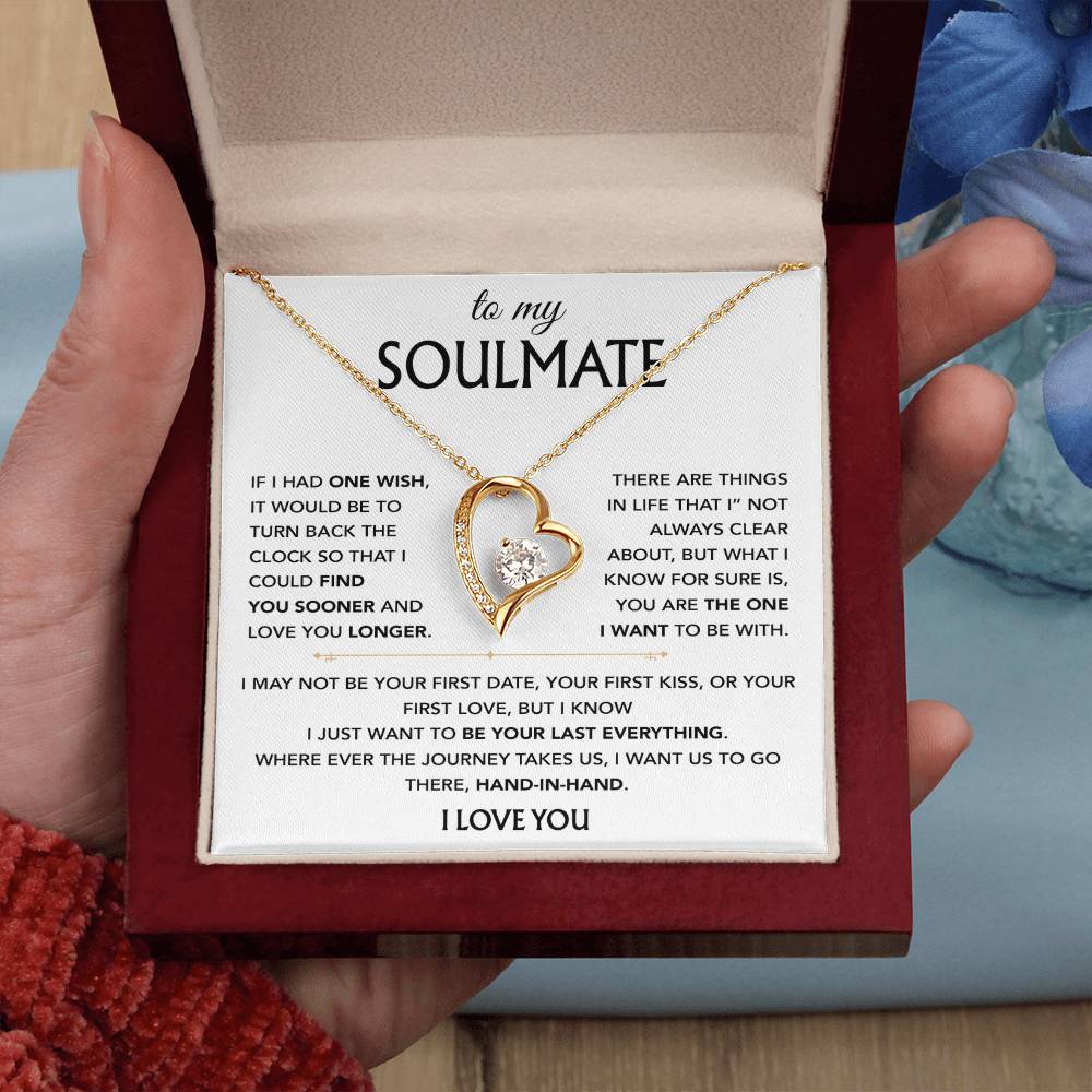 To My Soulmate Necklace Birthday, Anniversary,Valentine Gift for Wife,Girlfriend