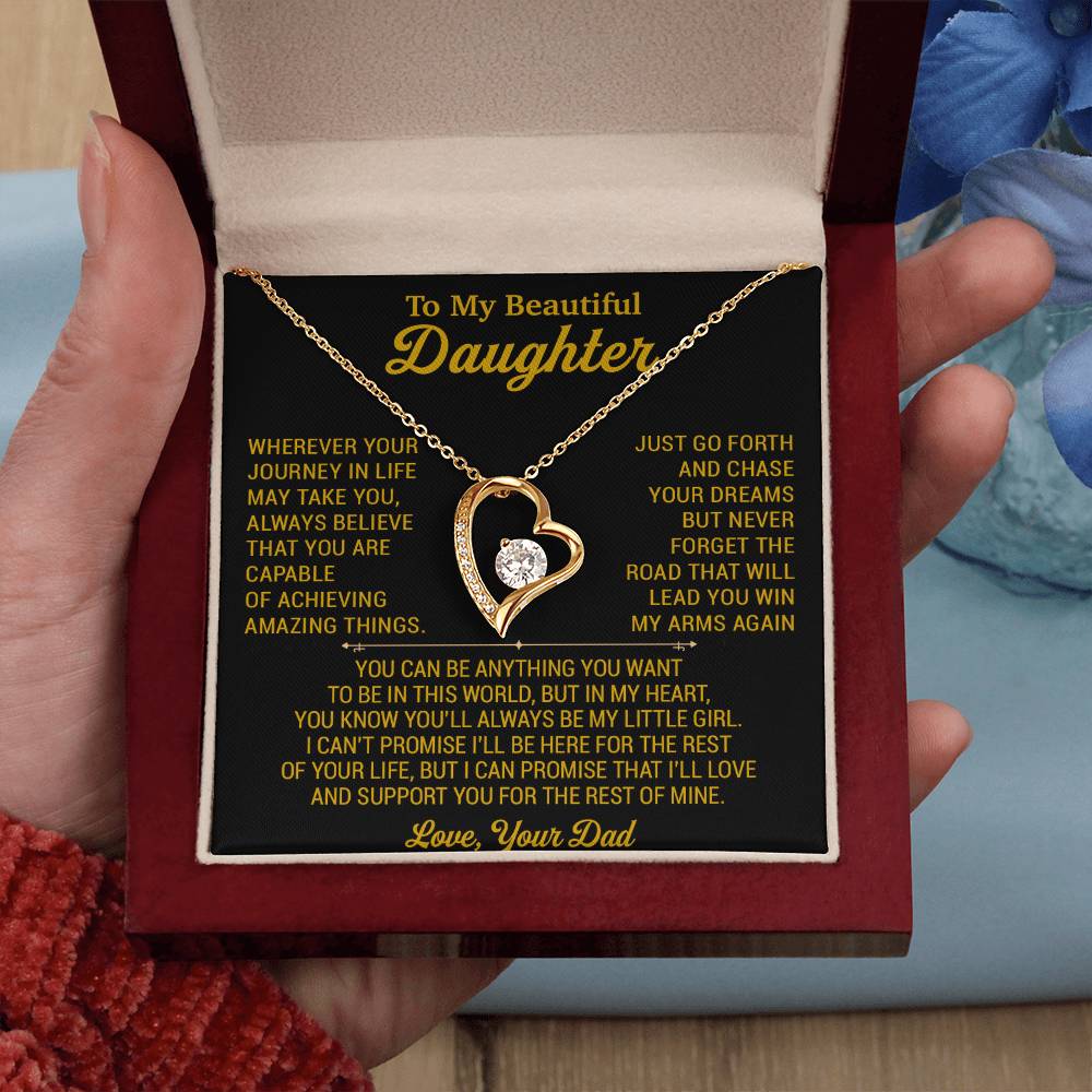 To My Daughter Necklace, Daughter Father Necklace, Daughter Gift From Dad 18_8_Gold
