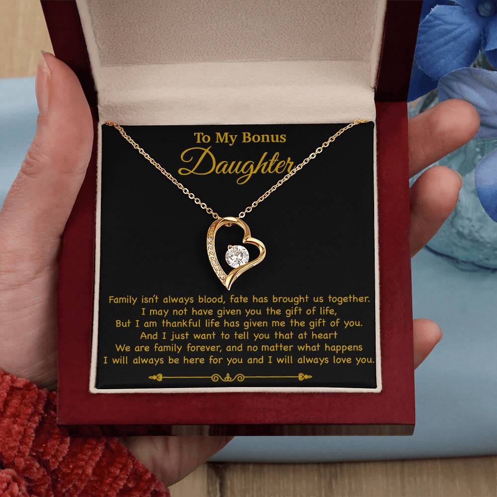 To My Bonus Daughter Necklace, Gift for Bonus Daughter, Step Daughter Birthday 2_11_Gold