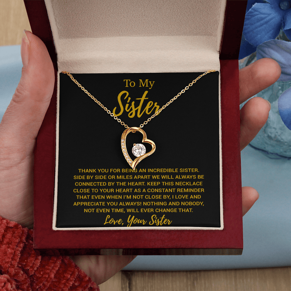 To My Sister Necklace, Brother to Sister, Birthday gift For Sister from Brother 13_8_Gold