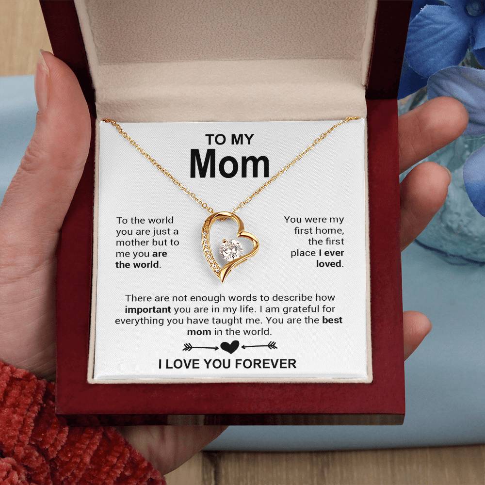 To My Mom Necklace, Mother's Day Gift, Anniversary Gift Valentines Gift