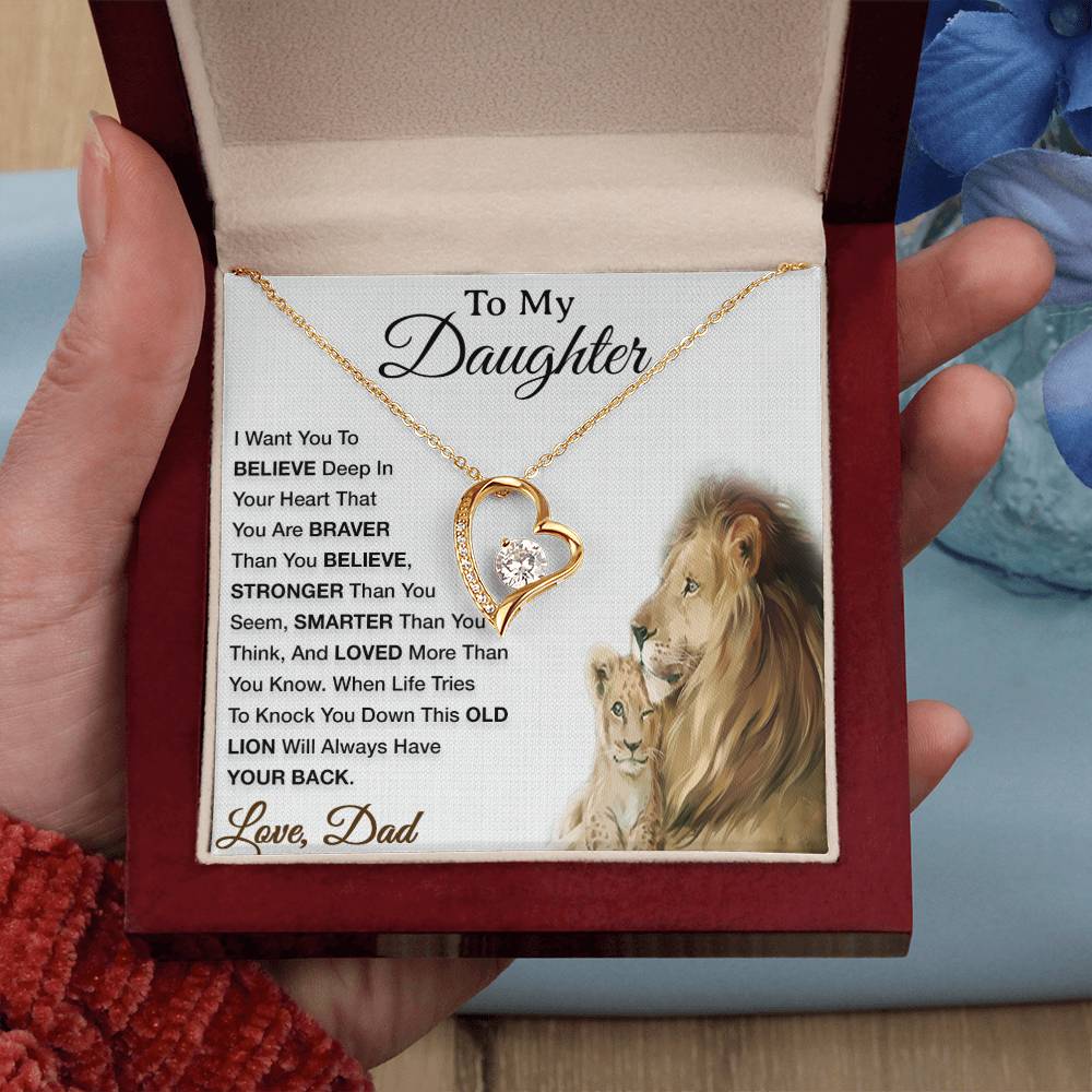 To My Daughter Necklace, Xmas Gift For Daughter From Dad, Daughter Father Lion 29_8